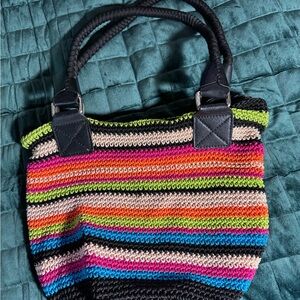 Multicolor Striped Tote Bag